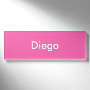 Hot Pink Personalized Template Name Tag