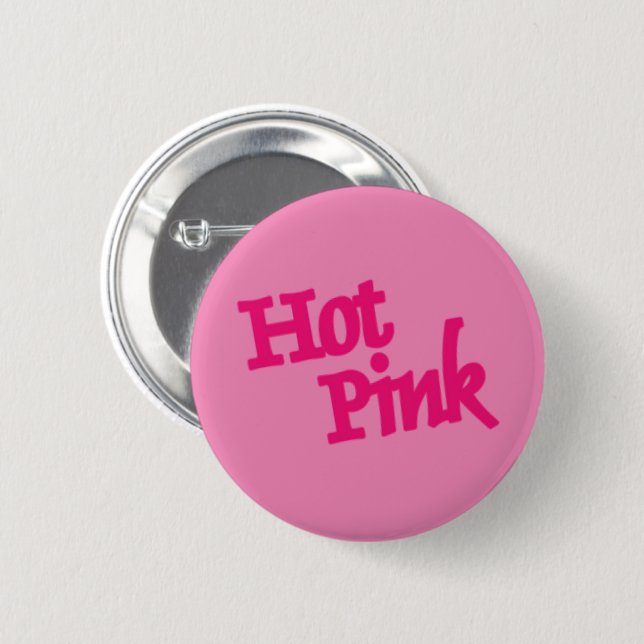 Hot Pink pink round button (Front & Back)