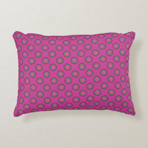 Hot Pink Polka Dot Pattern Decorative Pillow