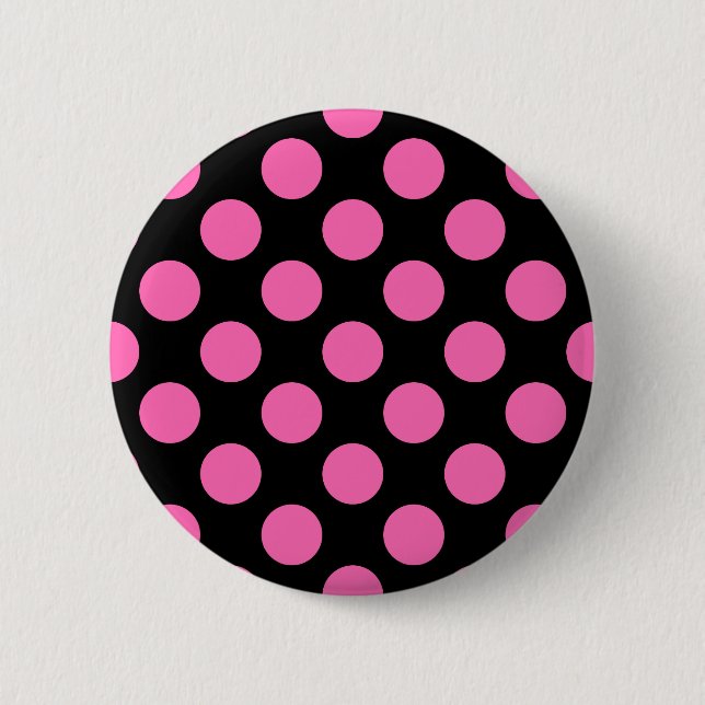 Hot Pink Polka Dots 2 Inch Round Button (Front)