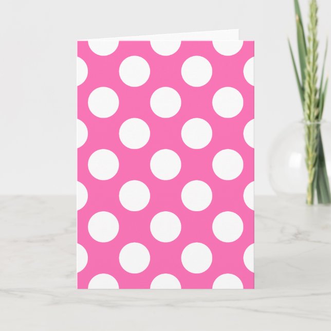Hot Pink Polka Dots Card (Front)