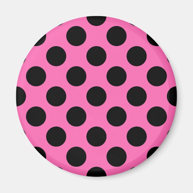Hot Pink Polka Dots Magnet (Front)