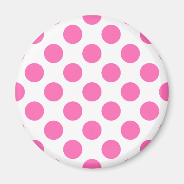 Hot Pink Polka Dots Magnet (Front)
