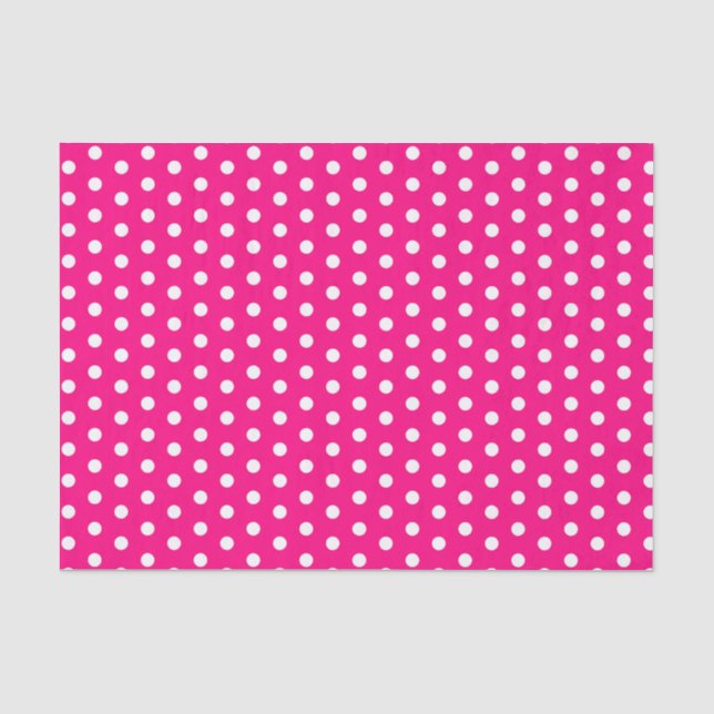 Hot Pink Polka Dots Tissue Paper (Front)