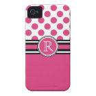 Hot Pink  Polkadots and  Monogram Initial