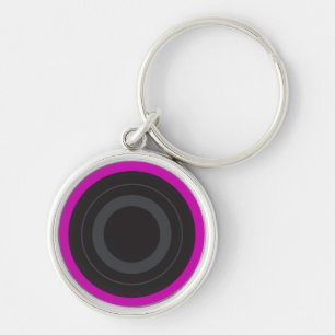 Hot Pink Pop Art Roller Derby Wheel Keychain