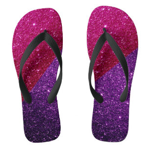 Hot Pink, Purple Glitz, Glitter & Sparkles Flip Flops