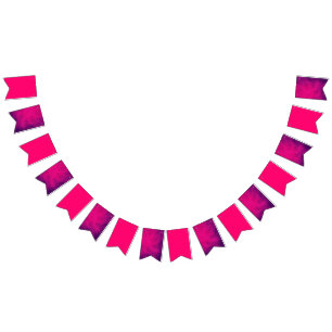Hot Pink Purple Mix Bunting Banner – Customizable
