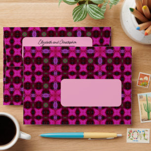 Hot Pink Purple Pattern Custom Return Address Envelope