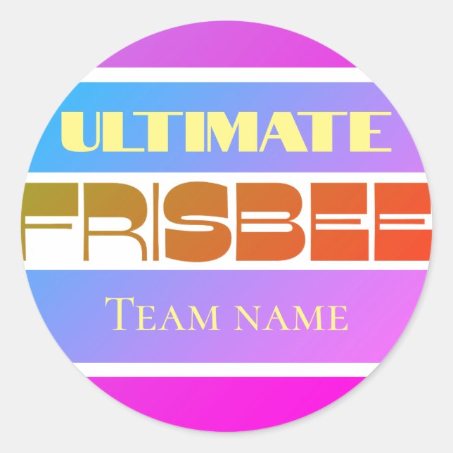 Hot pink purple personalizable Frisbee  Classic Round Sticker (Front)