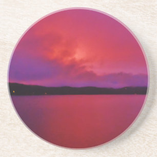 Hot Pink Purple sunset on Lake Arrowhead Coaster