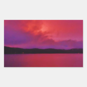 Hot Pink Purple sunset on Lake Arrowhead Sticker