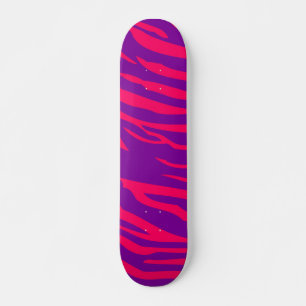 Hot Pink Purple Zebra Print Old School Skateboard