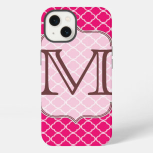 Hot Pink Quarterfoil Latti Monogram IPAD Case