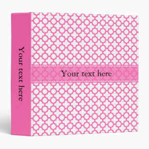 Hot Pink Quatrefoil Pattern Binder