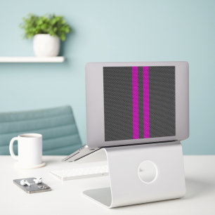 Hot Pink Racing Stripes in Carbon Fibre Style