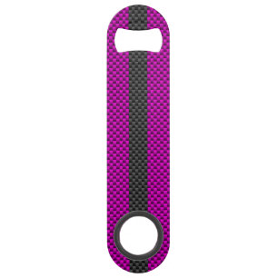 Hot Pink Racing Stripes in Carbon Fibre Style Bar Key