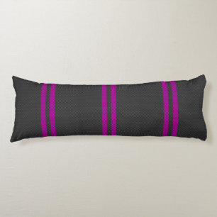 Hot Pink Racing Stripes in Carbon Fibre Style Body Pillow