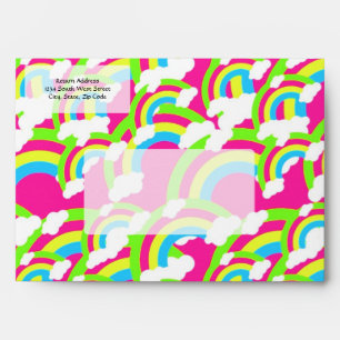 Hot Pink Rainbow Pattern Envelope