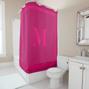 Hot Pink Raspberry Red Monogram Stripe Custom Name