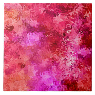 Hot Pink Red and Magenta Abstract Pattern Tile