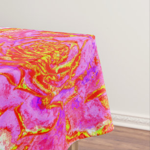 Hot Pink, Red and Yellow Succulent Sedum Rosette Tablecloth