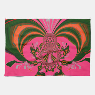Hot Pink Red Golden Green Kitchen Towel