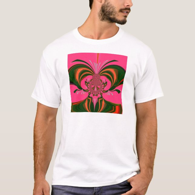 Hot Pink Red Golden Green T-Shirt (Front)