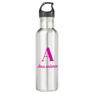 Hot Pink Retro Dolly Monogram 710 Ml Water Bottle