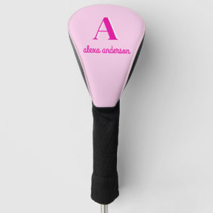 Hot Pink Retro Dolly Monogram Golf Head Cover