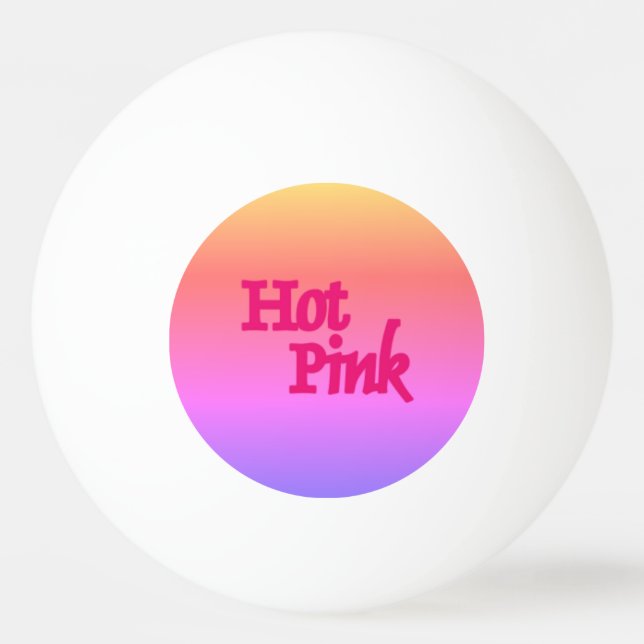 Hot Pink reverse 1-star white ping pong ball (Front)