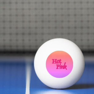 Hot Pink reverse 3-star white ping pong ball