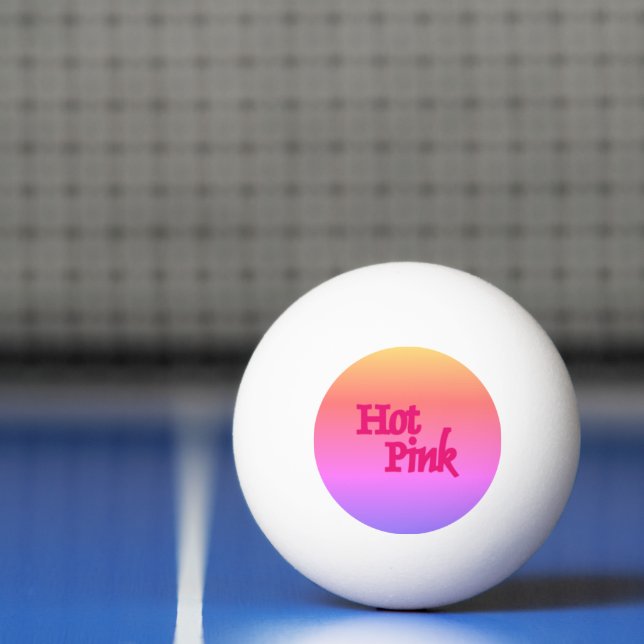 Hot Pink reverse 3-star white ping pong ball (Net)