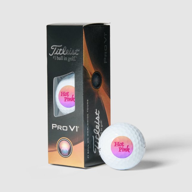Hot Pink reverse Titleist Pro V1 golf balls 3 pk (Packaging)