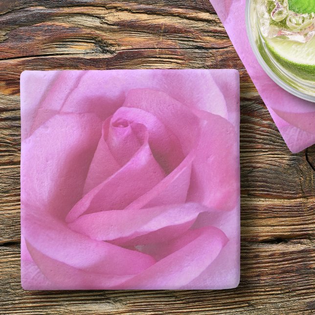 Hot pink rose flower bold simple chic photography  stone coaster (Creator Uploaded)