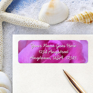 Hot pink rose flower photo script custom address