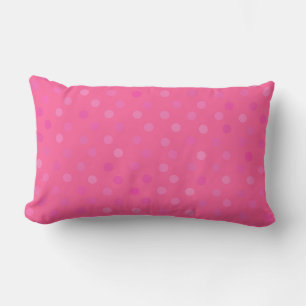 hot pink, rose pink and watermelon pink dots lumbar pillow