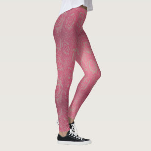 Hot Pink Rose Print Leggings