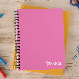 Hot Pink Rounded Modern Typography Notebook
