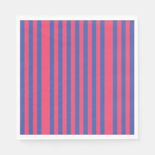 Hot Pink & Royal Blue Bold Vertical Stripes Napkin