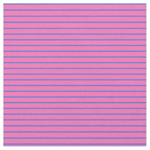Hot Pink & Royal Blue Pattern of Stripes Fabric