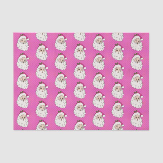 Hot Pink Santa Tissue Paper (Front)