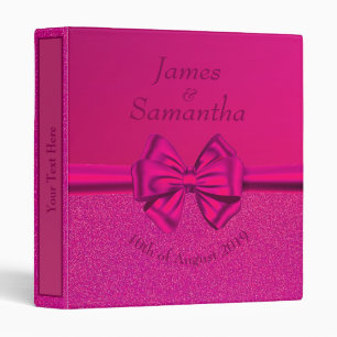 Hot Pink Satin Bow – Planner/Photo Album Binder
