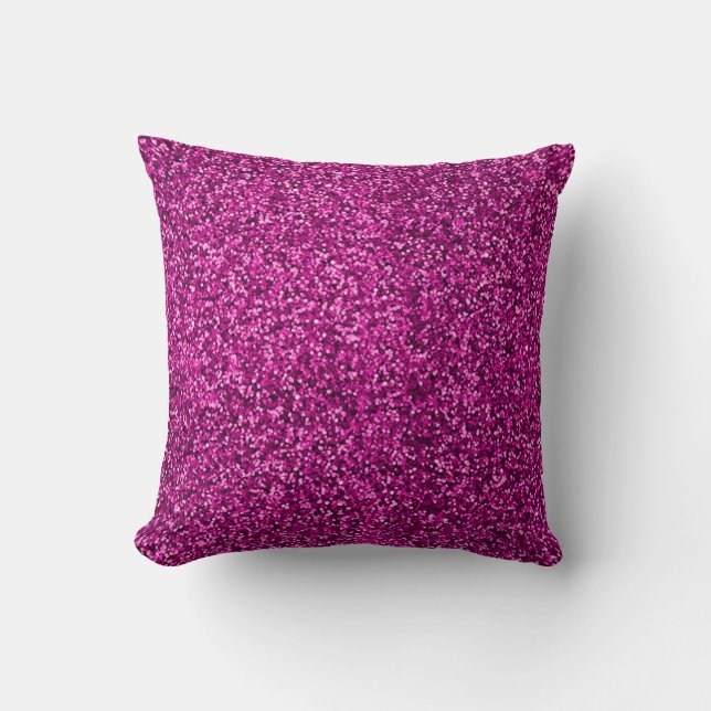 Hot pink  Sequin bling Throw Pillow (Front)