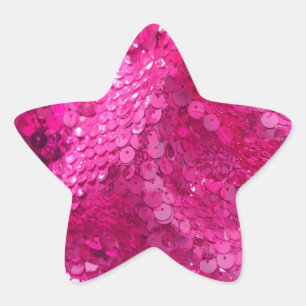 Hot Pink Sequin Star Sticker