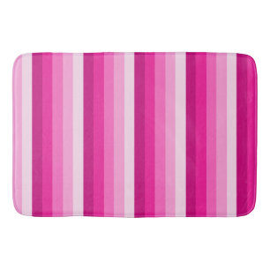 Hot pink shadow stripes bath mat