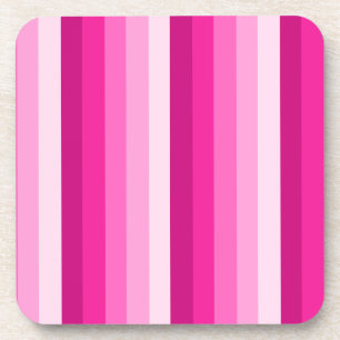 Hot pink shadow stripes coaster