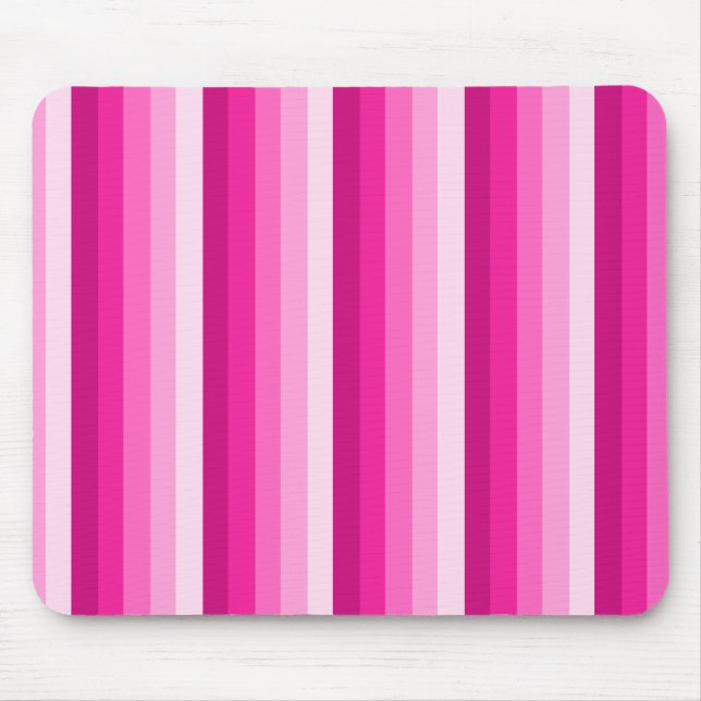 Hot pink shadow stripes mouse pad (Front)