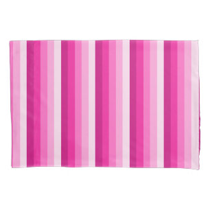 Hot pink shadow stripes pillowcase
