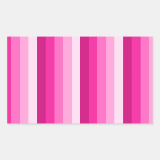 Hot pink shadow stripes sticker (Front)